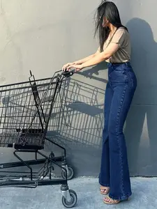 Highwaist cutbray Premium Jeans Wanita - celana Panjang Denim Kasual stretch Denim