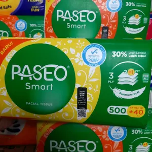 5 pack tissue paseo 540 helai 3ply tisu wajah halus lembut aman untuk bayi