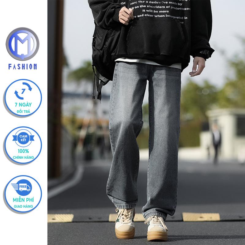  Quần ống suông nam jean boy phố form rộng đẹp mẫu mới 2025 phong cách retro - M Fashion 