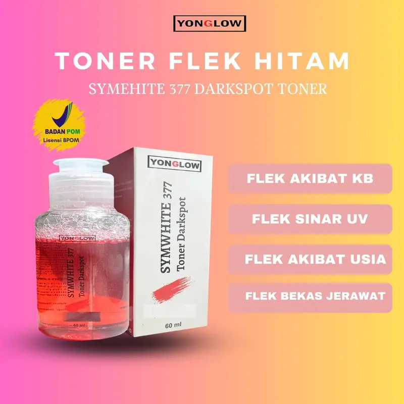 Yonglow Toner Flek Symwhite 377 Darkspot BPOM Penghilang Melasma Hiperpigmentasi Noda Bintik Hitam Wajah Bekas Jerawat Pemutih Kulit Kusam Susah Putih 1