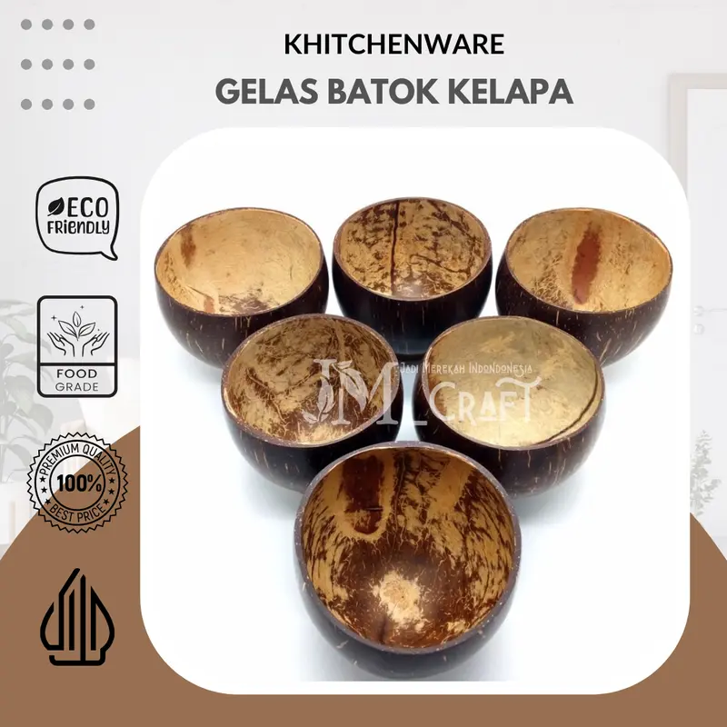 [JMCraft] Gelas Batok Kelapa - Gelas Tempurung Batok Kelapa Klasik - Coconut shell 3