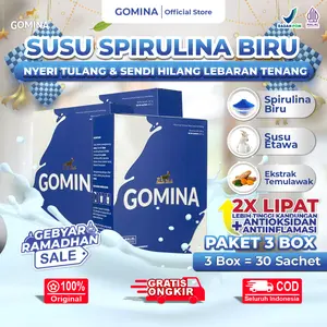 GOMINA Susu Kambing Etawa Plus Spirulina Redakan Nyeri Sendi & Nyeri Tulang - Halal & BPOM [BISA COD] - 100% Original 3 Box