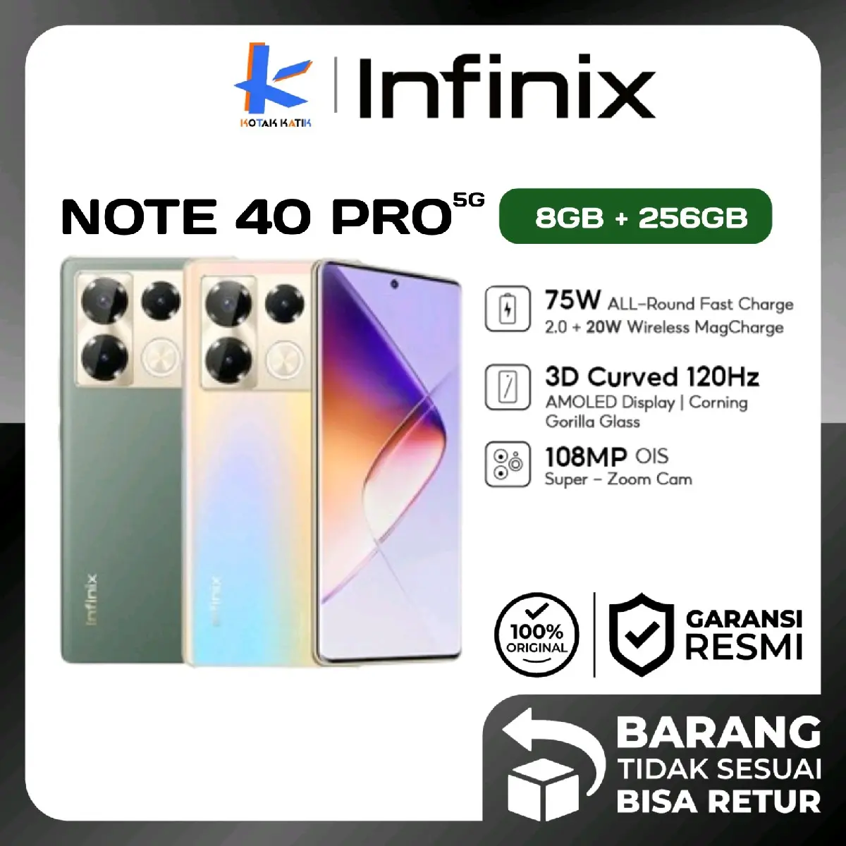 Infinix Note 40 Pro 5G 8/256 Gb Baru Garansi Resmi
