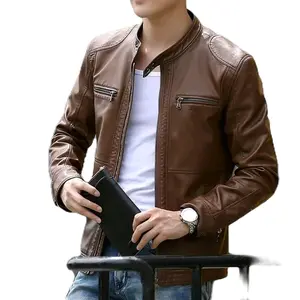 jaket kulit vektor Cowok, jaket kulit pra terbaru Fit Leather