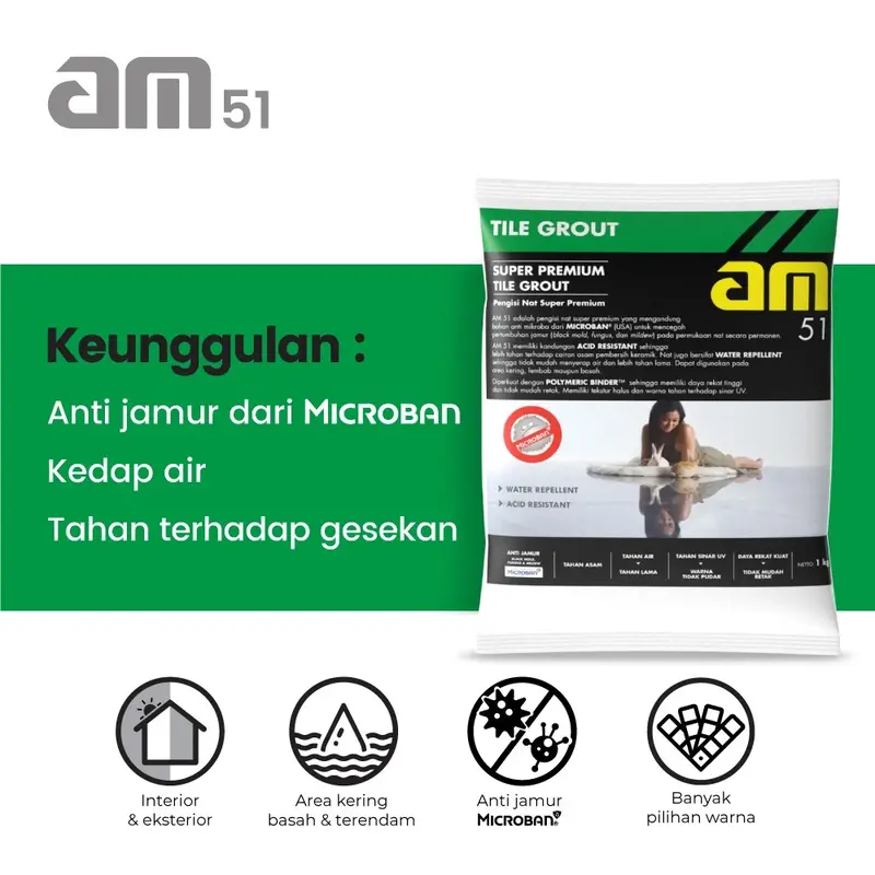 AM 51 ( 1 Kg ) - Nat Anti Jamur & Tahan Asam 1kg – Pengisi Nat 2