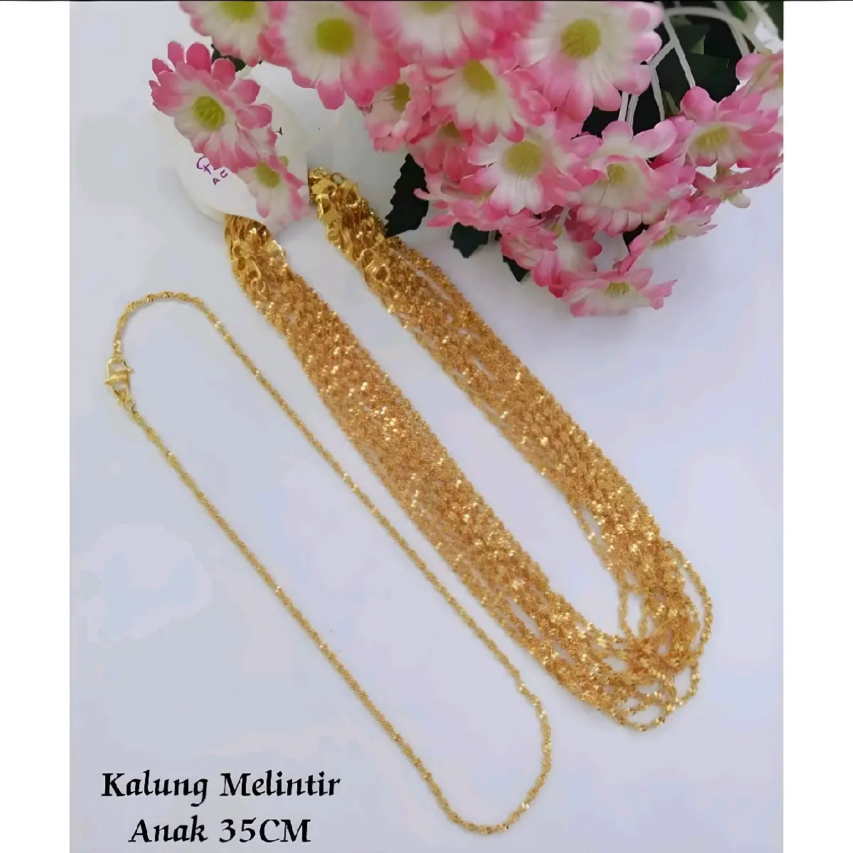 SDR055.Kalung xuping model melintir anak lapis emas 35cm