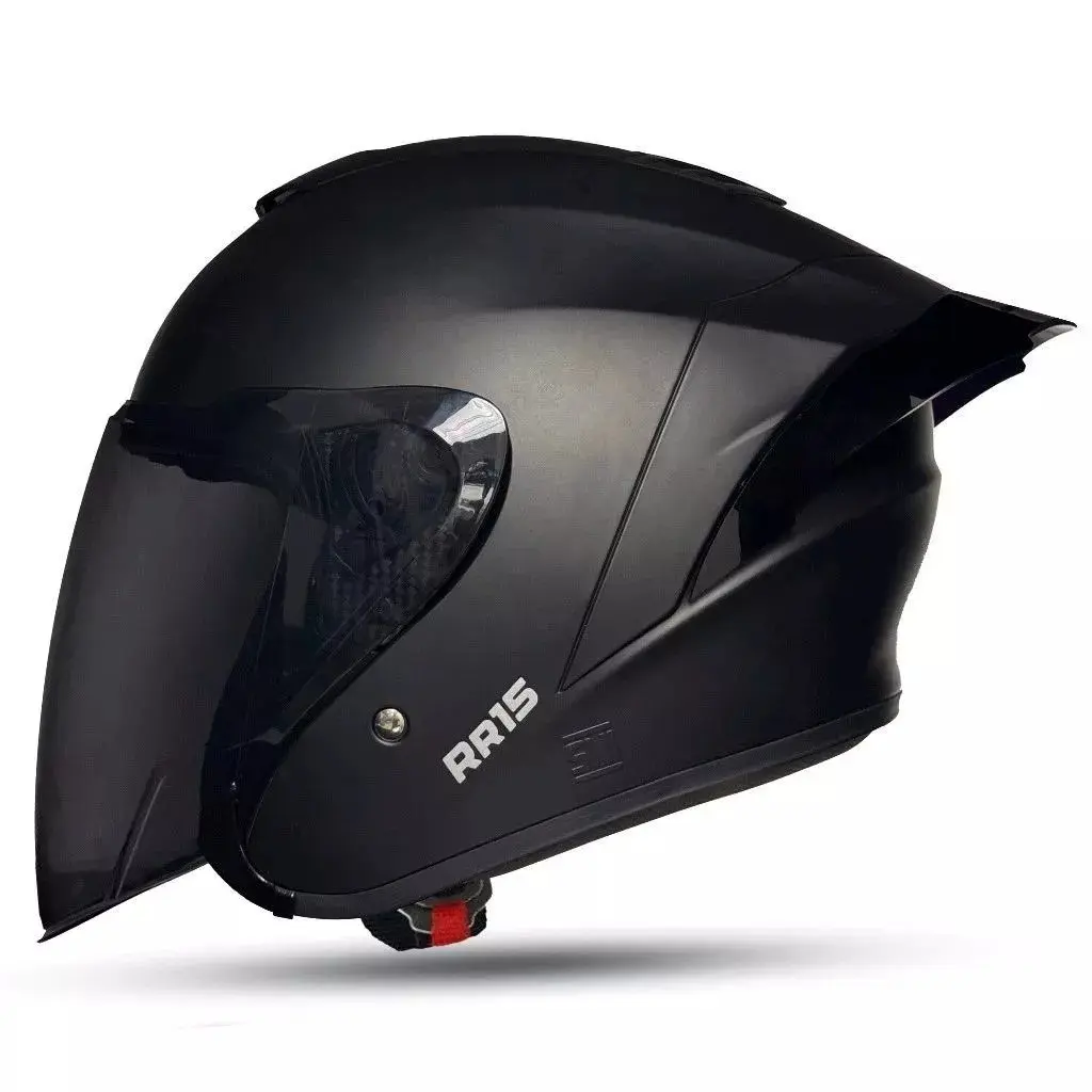 Helm MLA KAIROZ || Hitam Dof Kaca Visor Smoke Spoiler || Helm Half Face Untuk Pria Dan Wanita Dewasa Motorcycle Bisa COD