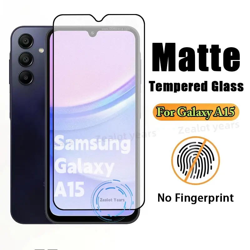 GalaxyA15 Glass Film No Fingerprint Matte Frosted Glass for Samsung Galaxy A15 A05s A05 Screen Protector Film 9D Tempered Glass Screen Protector Accessories Dustproof