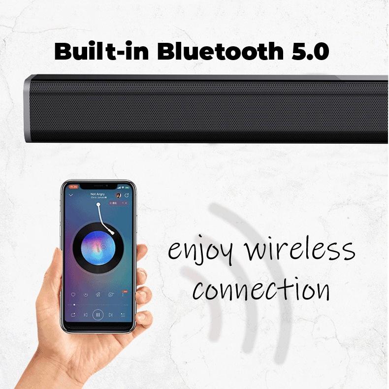 EXPOSE TV SoundBar Speaker Sound Bar Bluetooth 5.0 Wireless and Wired AUX Plug in Computer Speakers Wired Stereo Subwoofer Home Audio 4