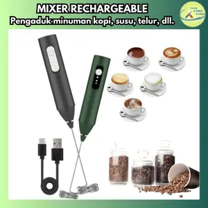 Mixer RECHARGEABLE Mini Mixer Pengocok Susu Milk Frother High Speed Type-C Blender Portable 3-Speed