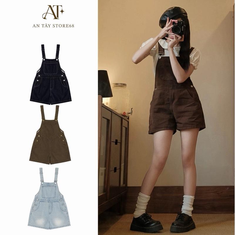 AN TÂY | Yếm Jean Short Nữ Vải Jean Cao Cấp Dáng Ngố Đùi 2 Màu #8640-42 Form Rộng Thoải Mái Dễ Phối Áo Thun Sơ Mi