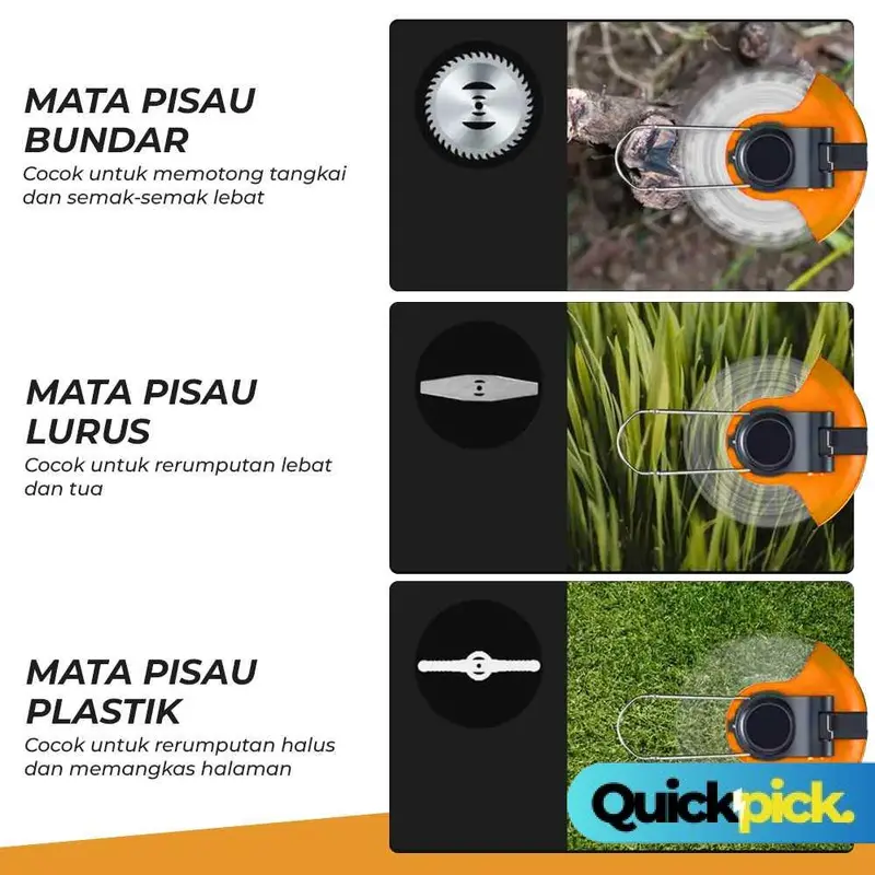 Vasily Mesin Pemotong Rumput Ranting Electric Grass Trimmer 1500mAh - HT-901 4