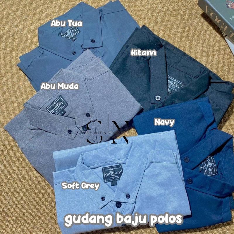 Kemeja Polos Lengan Panjang Bahan Katun Tebal  1 pcs 4