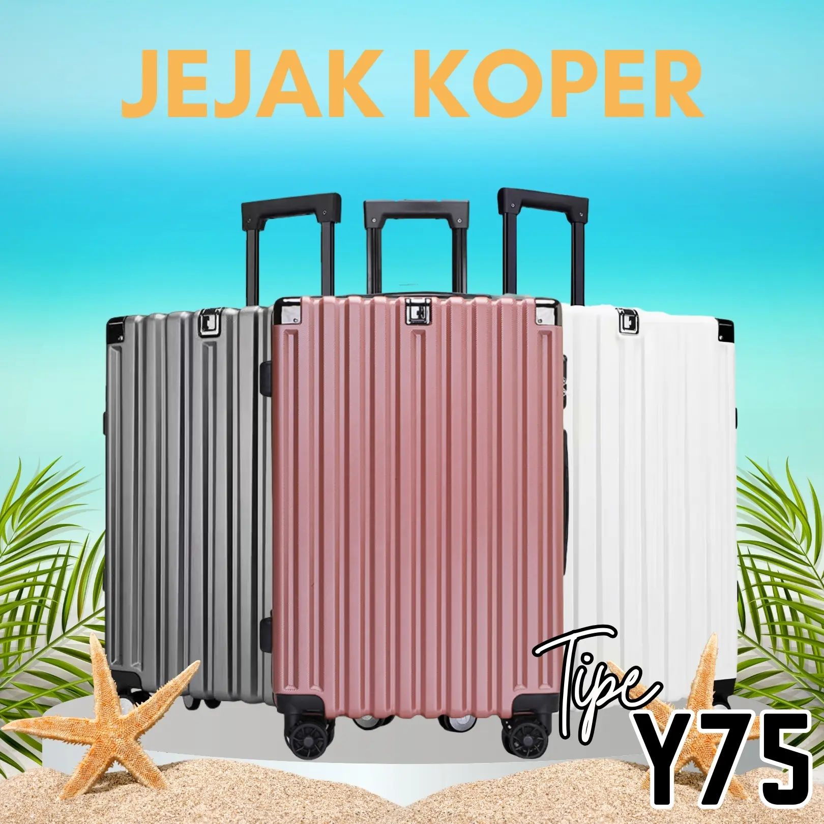 Jejak Koper Kabin Y75 Ukuran 16inch 18inch 20inch Luggage Traveltime Cabin Size TSA Lock Koper
