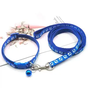 Set Tali Tuntun Kalung Kucing Anjing Lucu dengan Lonceng, Nilon Premium Adjustable, Warna Cerah untuk Hewan Peliharaan