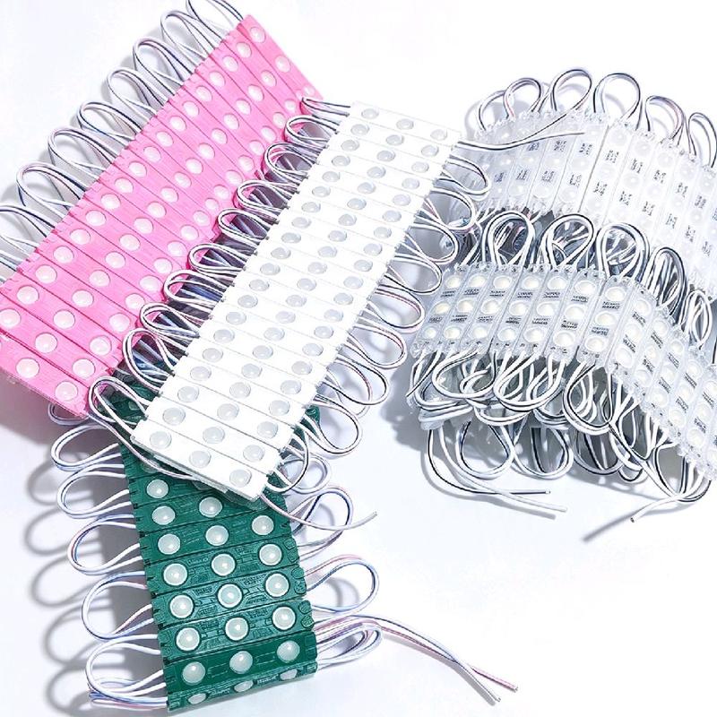 Đèn led dán sử dụng nguồn 12V Chống Nước Vỉ 10 & 20 Thanh 3 Mắt.mặt sau Có Keo dán 3M siêu dính Ánh Sáng Trắng Vàng Chip 2835 SMD IP67 Trang Trí Bảng Hiệu Cổng( Lưu ý mua thêm nguồn 12v