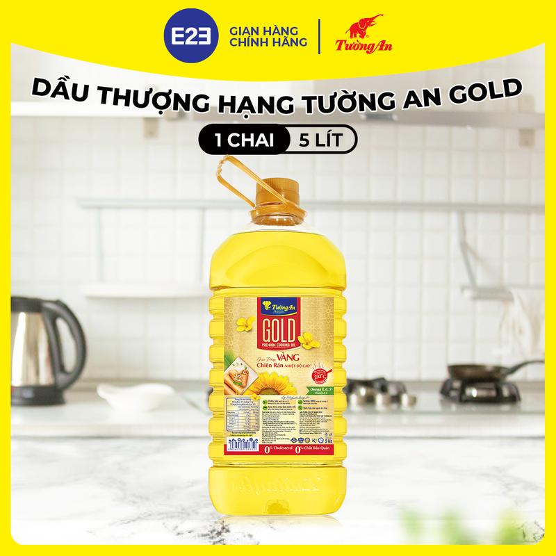 Dầu Ăn Thượng Hạng Tường An Gold Chai 5L - Bí Quyết Giòn Tan - Dùng Cho Cả Gia Đình | E2E Thực Phẩm Đồ Uống | Kido Group