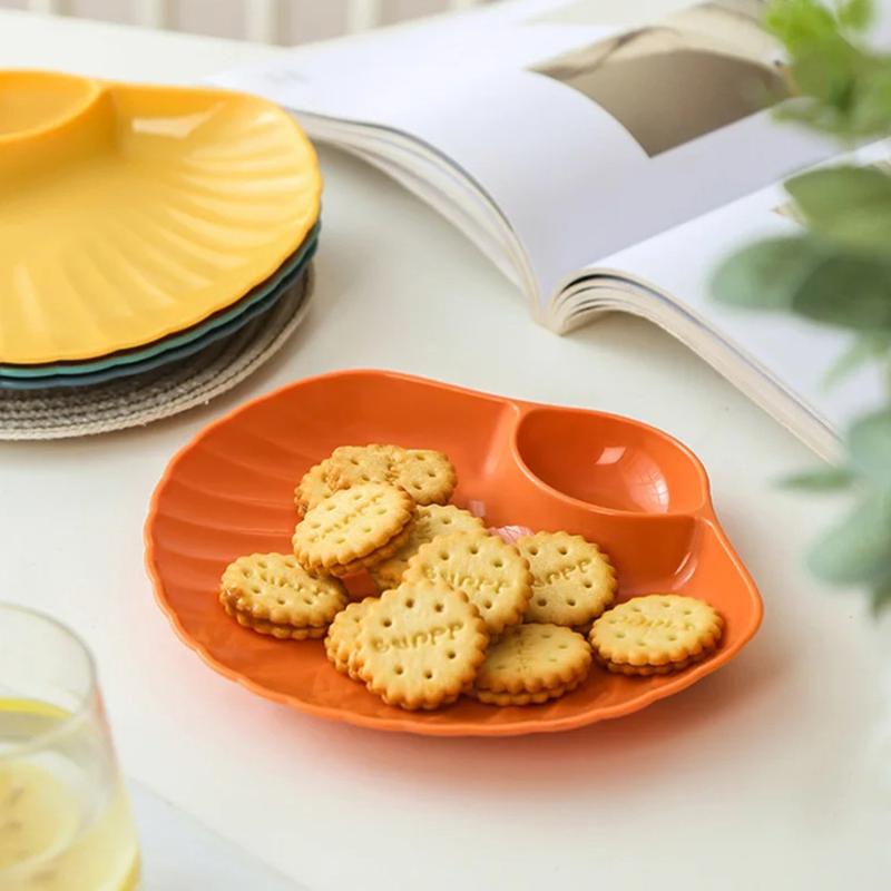 Creative Shell Shaped Dumpling Plate With Dip Vinegar Dish Plastic Sushi French Fries Snacks Dried Fruit Tray Bone Spitting Dish 2