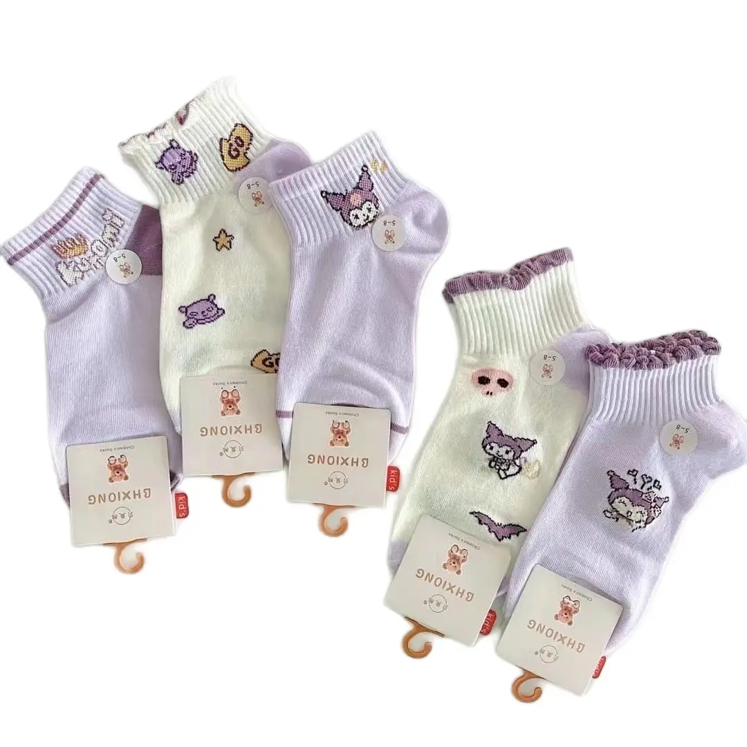 Kaos kaki anak  Pendek Motifkuromi melody 1 pack isi 5pasang seperti di gambar ready stok