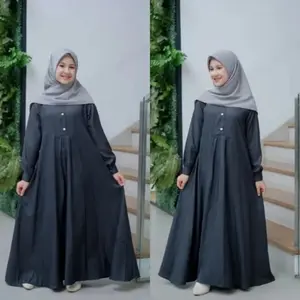 Baju Gamis Alika Anak Syari Mega Guncang CUCI GUDANG Fashion Dress Wanita Muslim Airflow Crinkle Jilbab Panjang Maxi Tanggung Remaja Basic Tanpa Jilbab Crinkle AirFlow Bahan Crinkle Airflow Size S M L