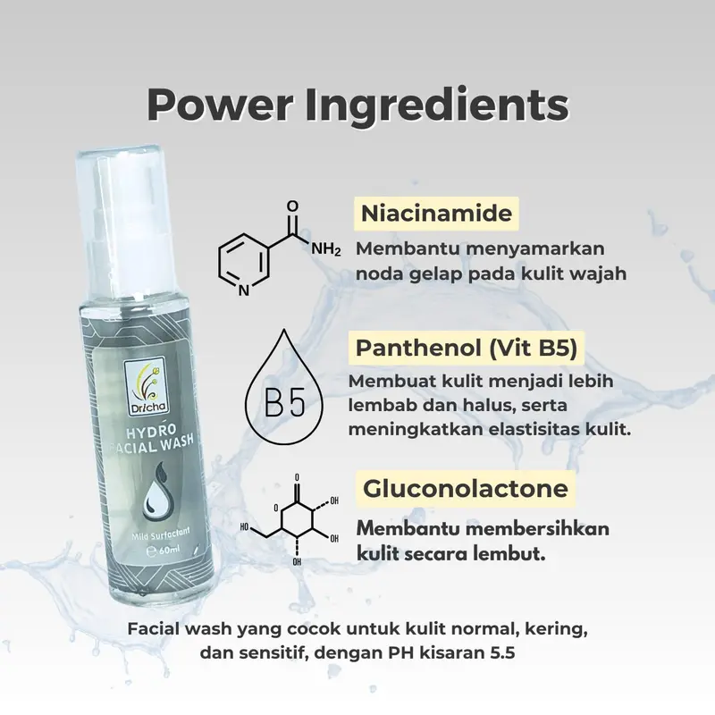 Dricha Hydro Facial Wash untuk kulit kering dan sensitif 1