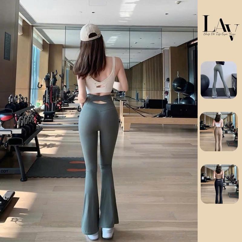 Quần legging ống loe tập yoga, thể thao cạp cao gen bụng nâng mông chất thun lạnh lulu - LAV Activewear