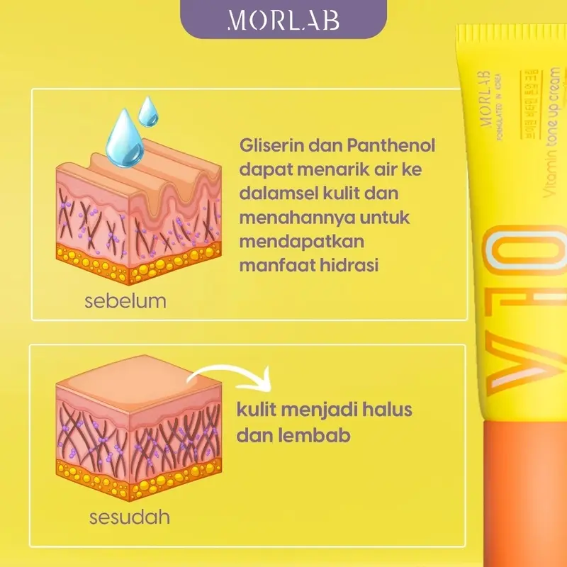 MORLAB-PAKET COMBO(1 PCS  V10 Vitamin Tone Up Cream +1 PCS NOURISHING ACNE) | Mencerahkan,Pelembab,Wajah, Anti-Aging No Alcoho & Fragrance 4