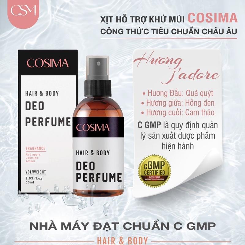 (Fls ) Xịt khử mùi hôi cơ thể ( nách , chân) Cosima 60ml màu hồng , lưu hương thơm khử thâm nhẹ kiềm mồ hôi mùi nữ