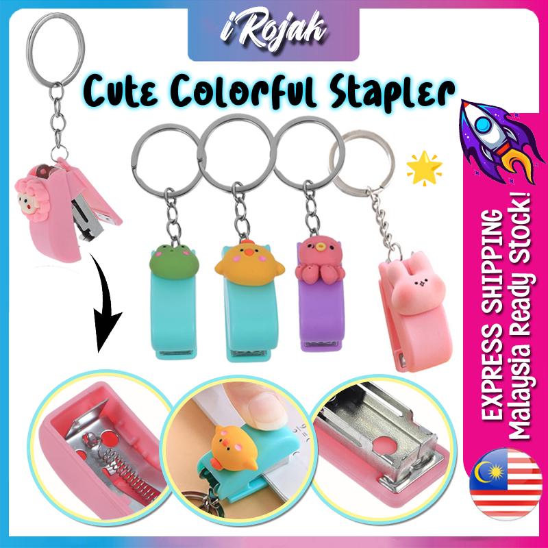 [iRojak] Portable Stapler Cartoon Keychain Stapler Cute Mini - TikTok ...