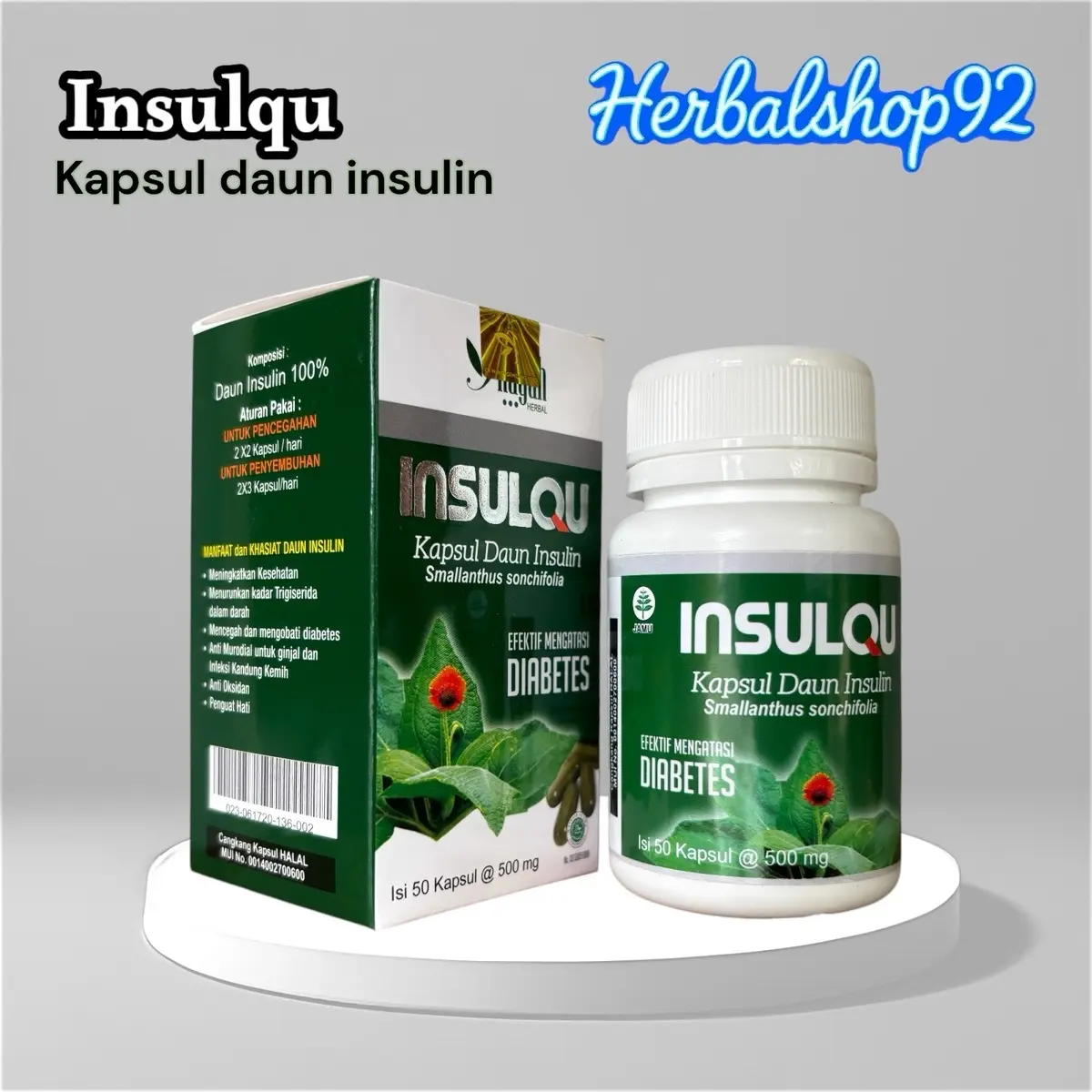 Kapsul Daun Insulin Insulqu Isi 60 kapsul Asli