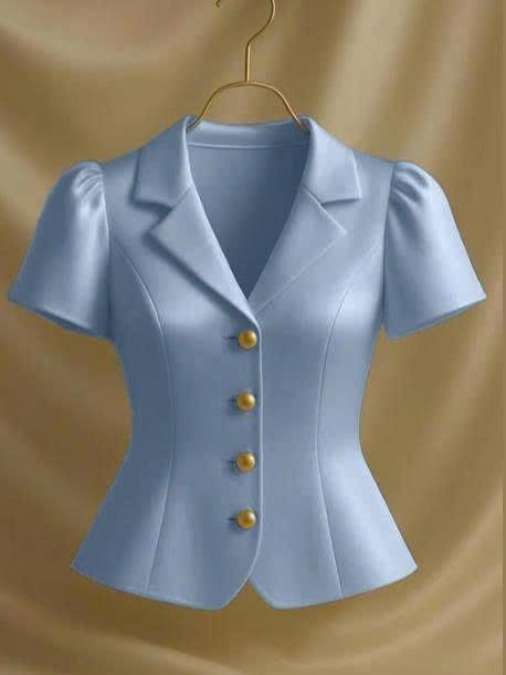 Áo Vest Nữ, Áo Sơ Mi Cổ Vest, Áo Công Sở, Áo Sơ Mi Ngắn Tay, Top Women Mã QT18