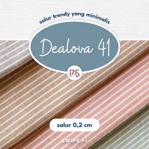 [MINIMAL 2X KLIK UNTUK 1 YARD] Kain Katun Ecer Bahan Dealova 41 - Salur 0.20 cm Premium HARGA 1/2 YARD Kemeja Celana Anak Perempuan Jilbab
