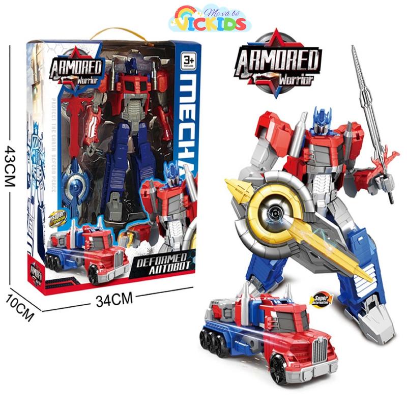  Đồ Chơi Robot Biến Hình Từ Siêu Nhân Thành Ô Tô Mới Optimus Prime Cho Bé Lắp Ghép Rô Bốt Transformer 2 In 1 