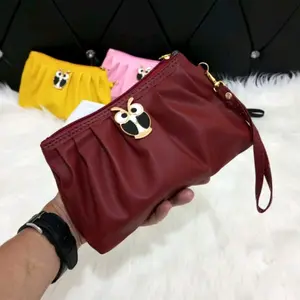 Dompet rempel wanita/Dompet kece/Dompet kerut/Pouch/Dompet handphone kekinian CLUTCH