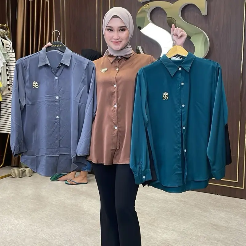 Kemeja polos shella saukia 0