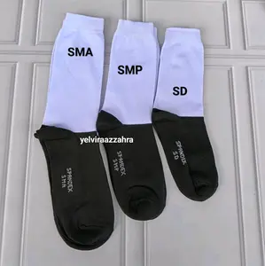 6 pasang kaos kaki sekolah hitam putih SD SMP SMA Fashion anak cewek cowok