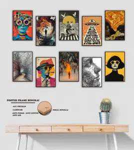 Hiasan Dinding Poster Bingkai Vintage | Wall Decor Art Aesthetic | Dekorasi Dinding Ruangan