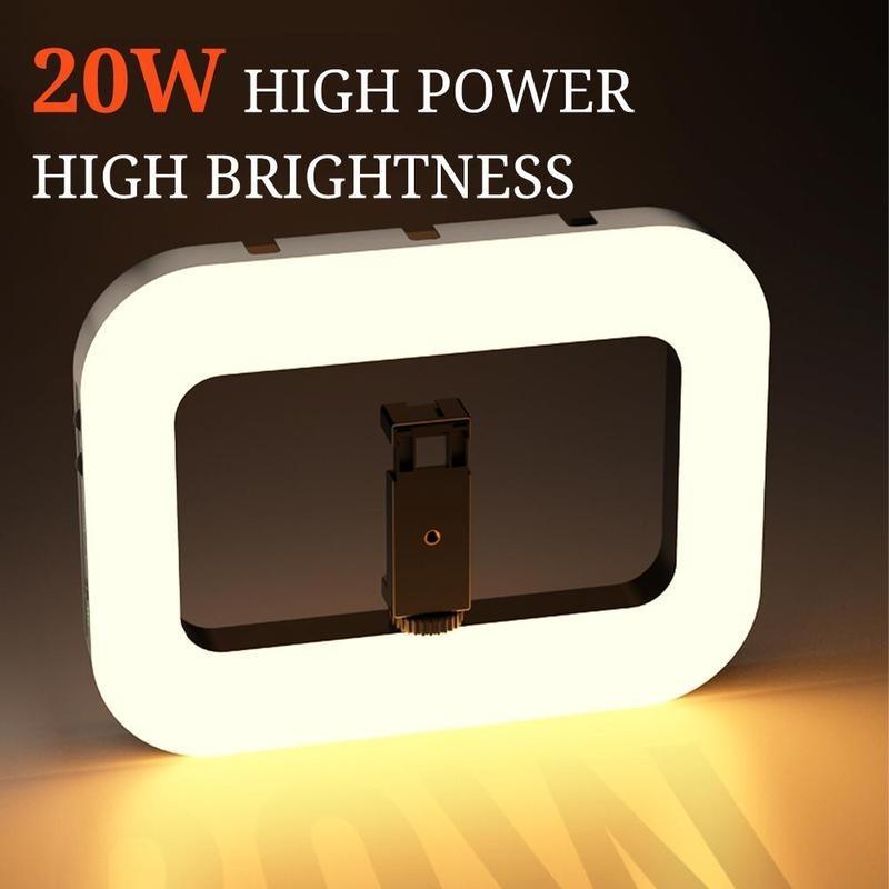 USB Rechargeable Selfie Portable Ring LED Ring Light, 8000mAh Long Battery Life Clip-on Selfie Fill Light, Portable Selfie Light for Bedroom, Living Room, Office, Mobile Power Supply for Charging Other Devices 4