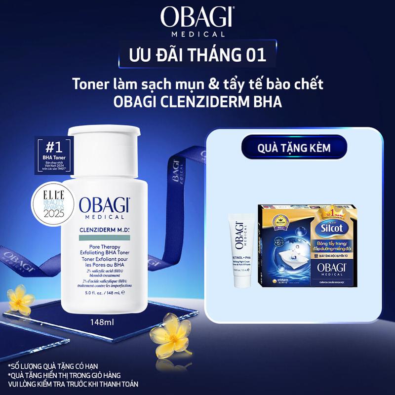   Super Brand Festival  Toner BHA hỗ trợ làm sạch mụn và tẩy tế bào chết OBAGI MEDICAL CLENZIDERM M.D. PORE THERAPY EXFOLIATING BHA TONER 148ml 