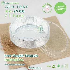 New Alumunium Foil Tray Cup RX 2700 Kue Cake Lasagna Macaroni Schotel Pie Bolu Brownies isi 50 pcs