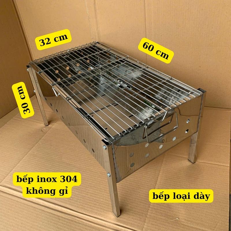 Bếp nướng thịt than hoa kích thước 32 * 60 cao 30 cm bếp nướng thịt gia đình bếp nướng inox 304 không gỉ