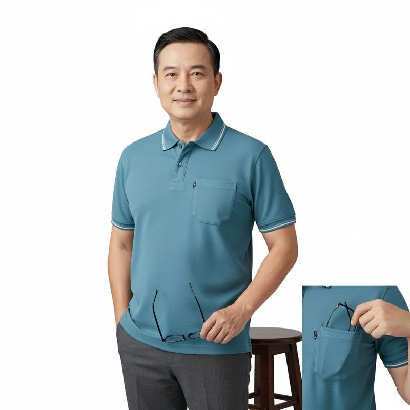 Áo Thun Polo Nam  Menswear Có Cổ Có Túi Just-P Chất Cá Sấu Co Giãn  4 Chiều  Thấm Hút Mồ Hôi  Có Xẻ Tà Gấu Đi Học, Đi Làm, Đi Chơi, Đi Thể Dục Size 50 kg- 120kg Full Box