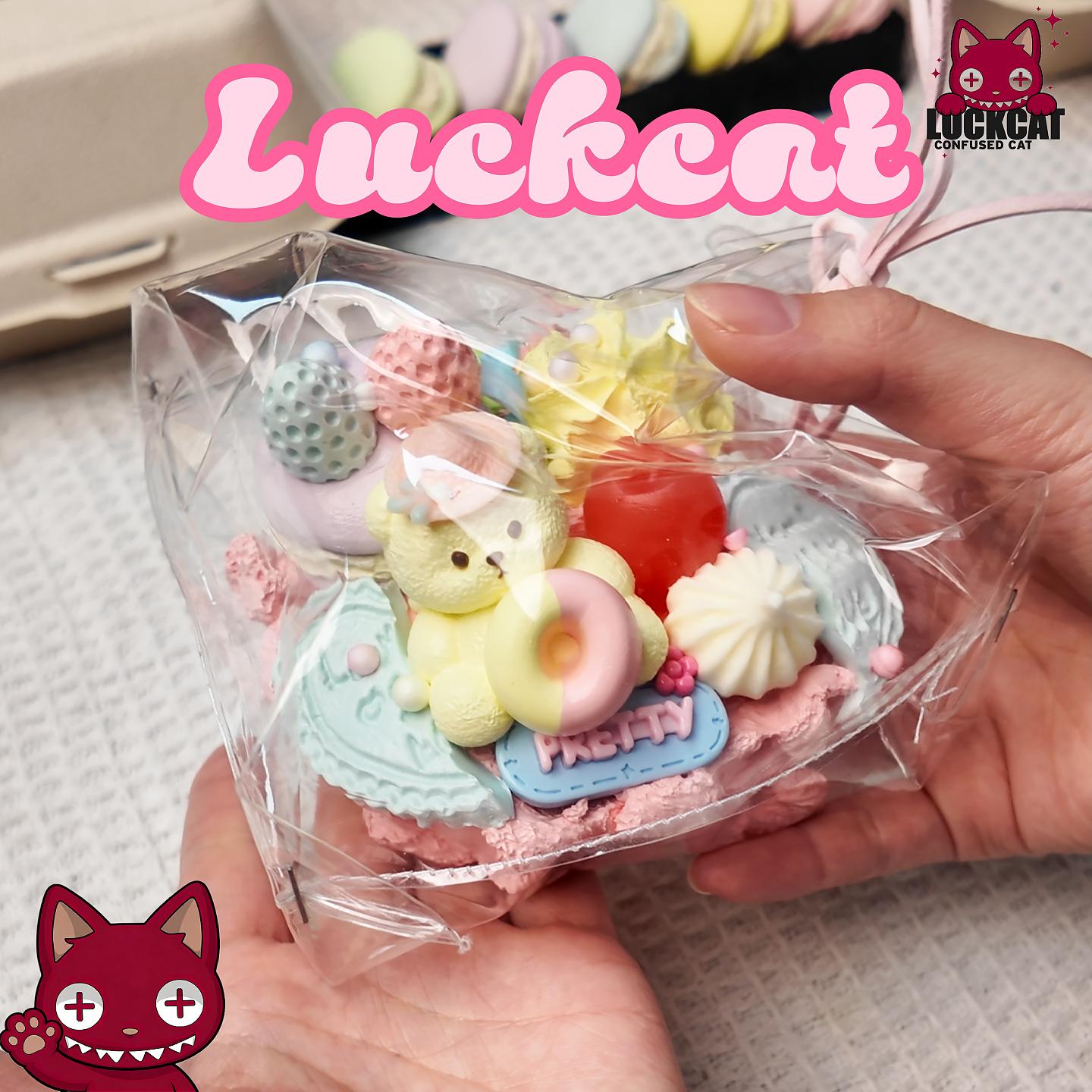 LUCK CAT しリアルクマケーキスクイーズトイ らかい ストレスの