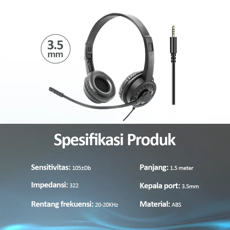Bonkyo Wired headset business operator special headset USB headset  cable Headphone Hitam Earphone Subwoofer Microphone 8