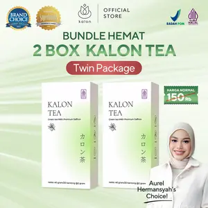 [TT] Twin Package 2 Box Kalon Teh Hijau Premium Saffron BPOM & Halal MUI Isi 40 Teabags