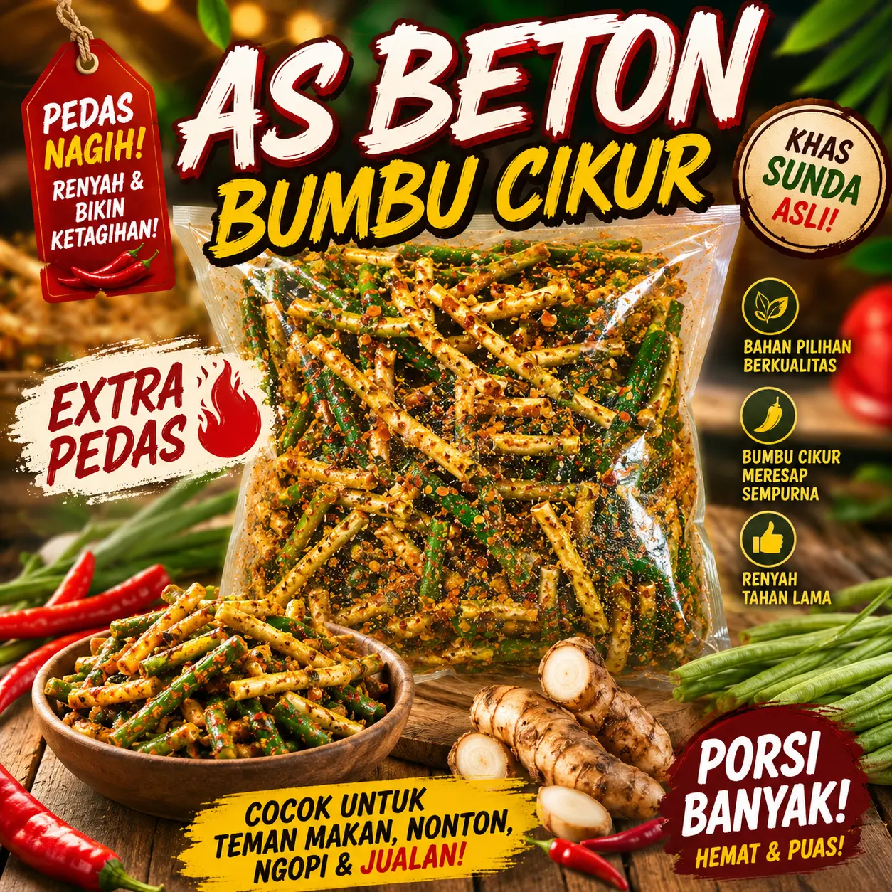 As Beton Bumbu Cikur 250gramm Bikin Nagih - Bumbu Sunda Khas Asli untuk Berbagai Masakan - Snack & Food