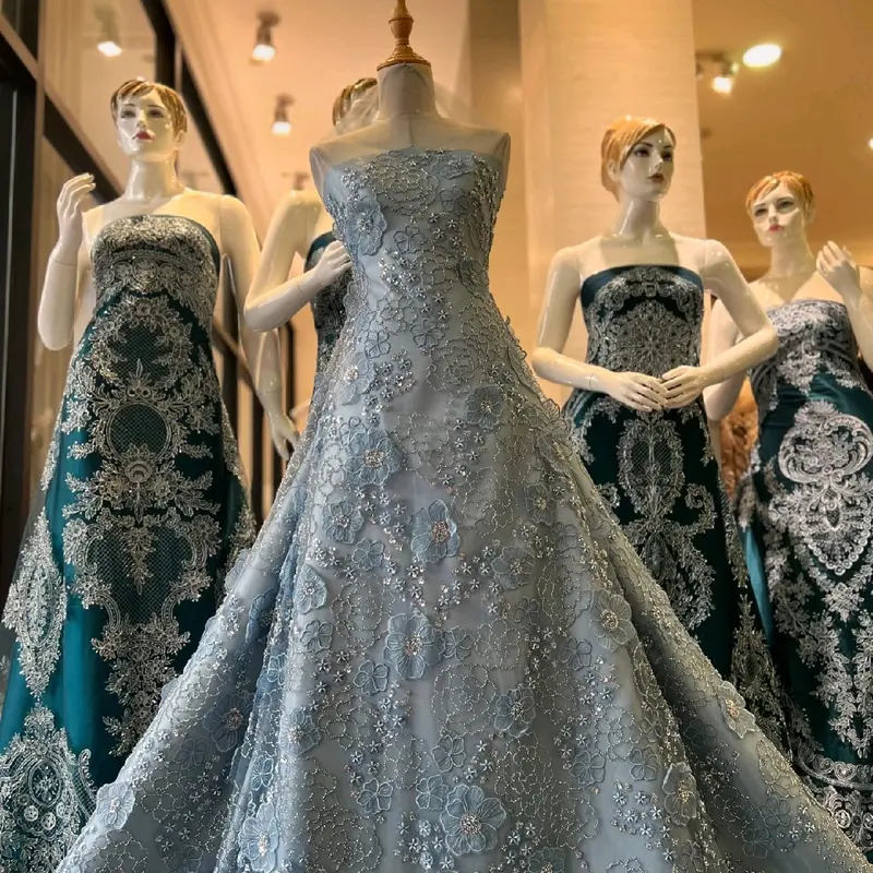 kain tulle 3d aplikasi payet 0