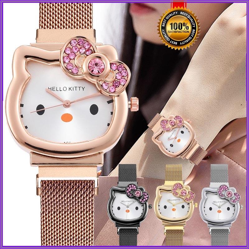 Hello Kitty/Cinnamoroll Crystal Quartz Watch Stainless Steel 30M Waterproof Glow in the Dark