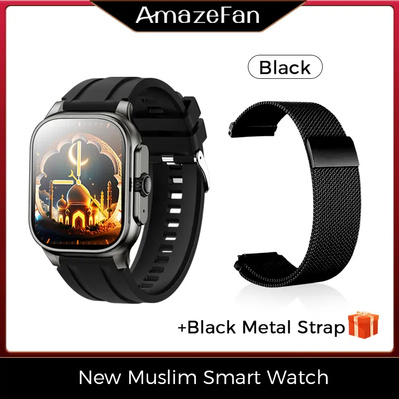 Jam Hitam Tali Hitam+Strap Magnetik Hitam