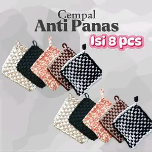 PAKET ISI 8 PCS CEUMPAL ANYAM/Cempal Anyam Untuk Pegangan Tangan Anti Panas Dapur Tatakan